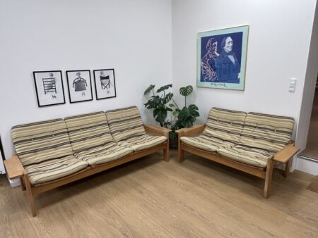 Sofasæt 3-pers + 2-pers, samt en høj stole i Eg, Design Yngve Engstrøm fra 1960' - Image 8