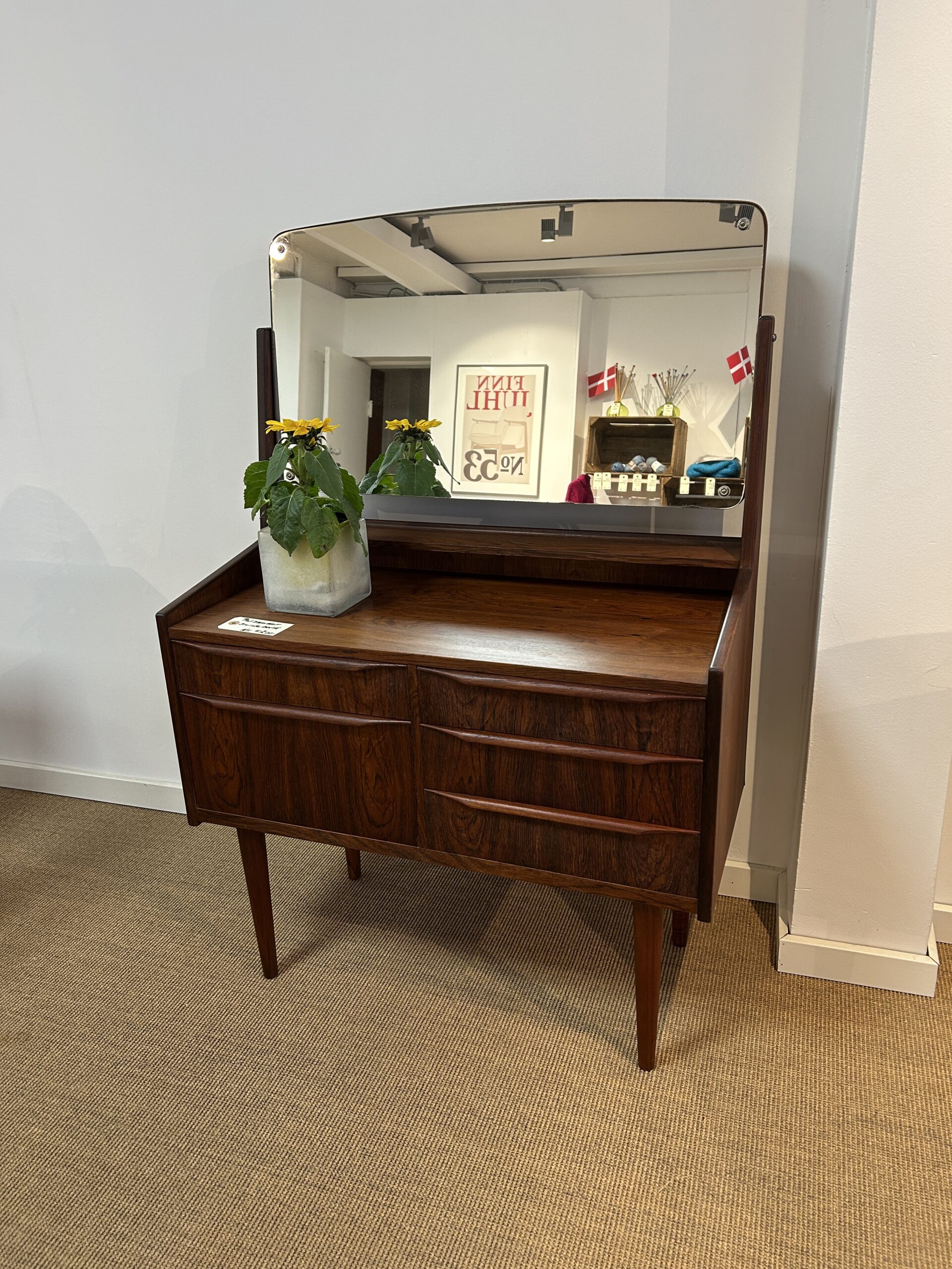 Smukt Vintage Sminkebord i Palisander