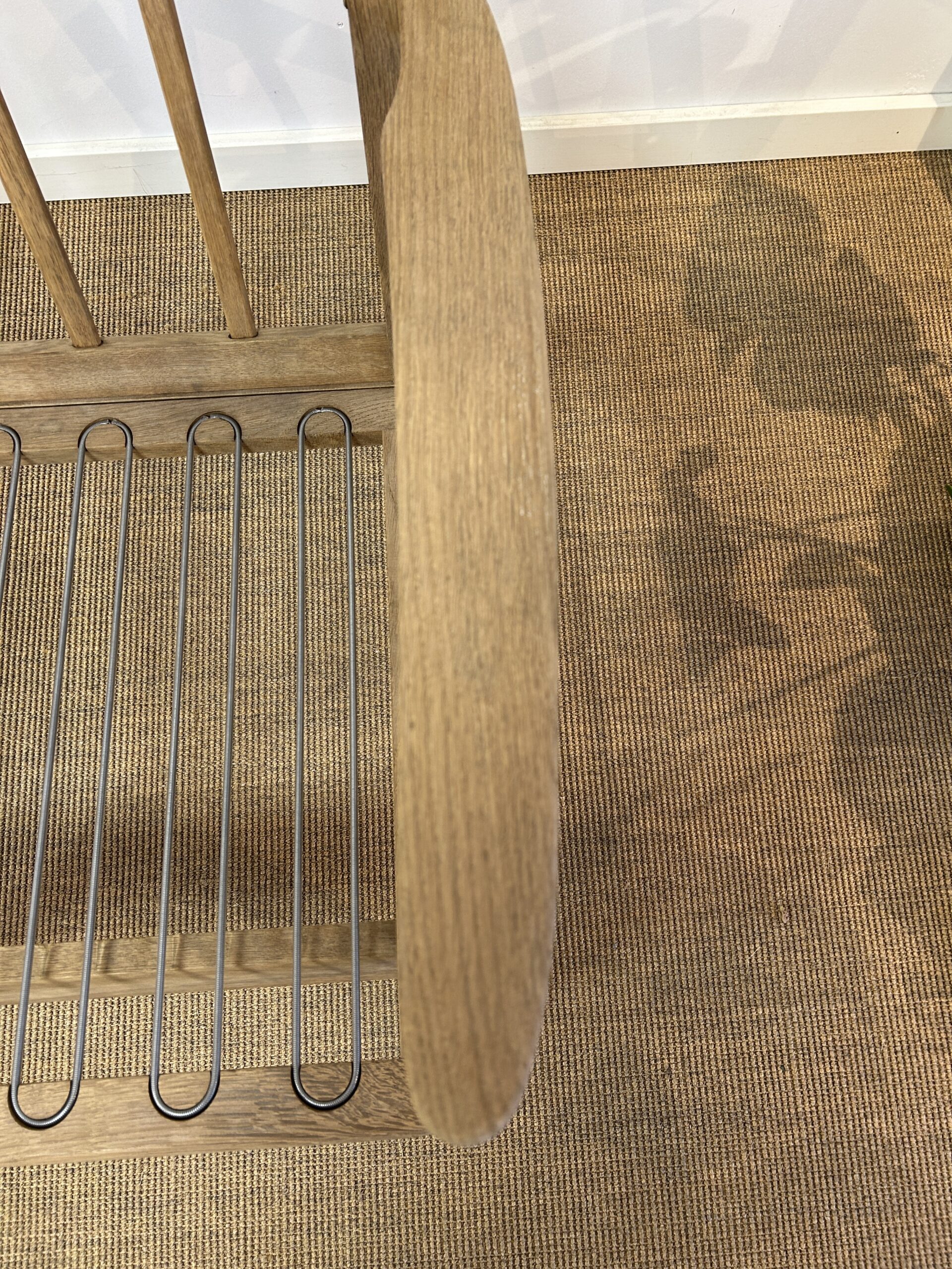 Lænestol i massiv Eg med Sandfarvet Hallingdal Uld. - Billede 7